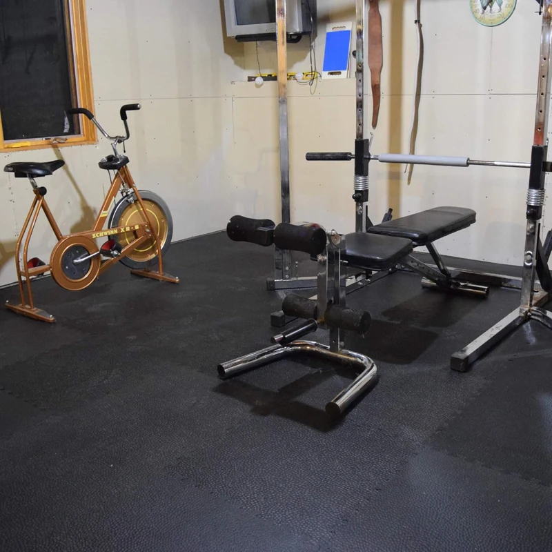 Black home gym rubber flooring
