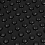 Close-up of black dimpled drainage membrane