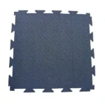 single dark blue interlocking textured foam floor tile.
