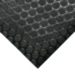 single dark blue interlocking textured foam floor tile.