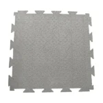 single light gray interlocking puzzle-edge gym floor tile.